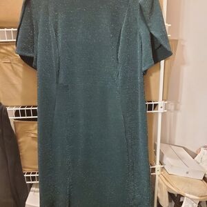 Calvin Klein Shimmering Teal Midi Dress